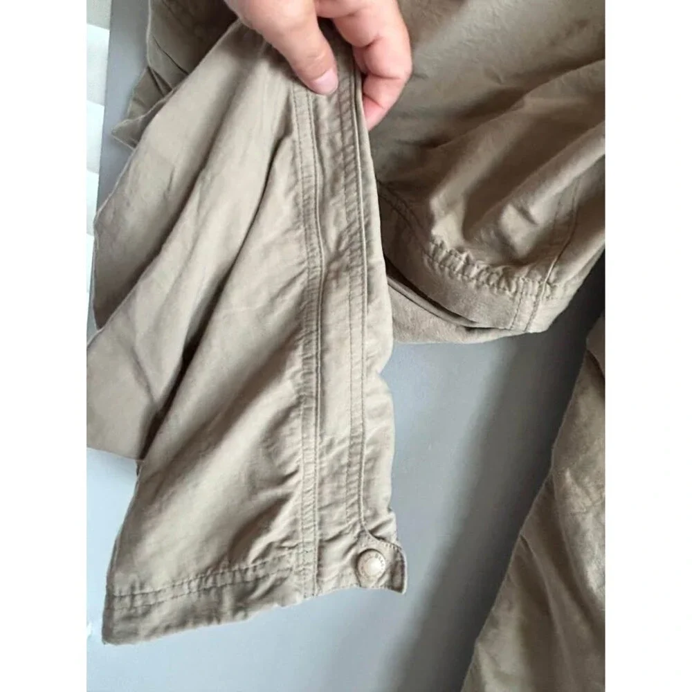 LL Bean Convertible Hiking Pants Khaki Beige Cargo Zip Off Shorts Womens 16